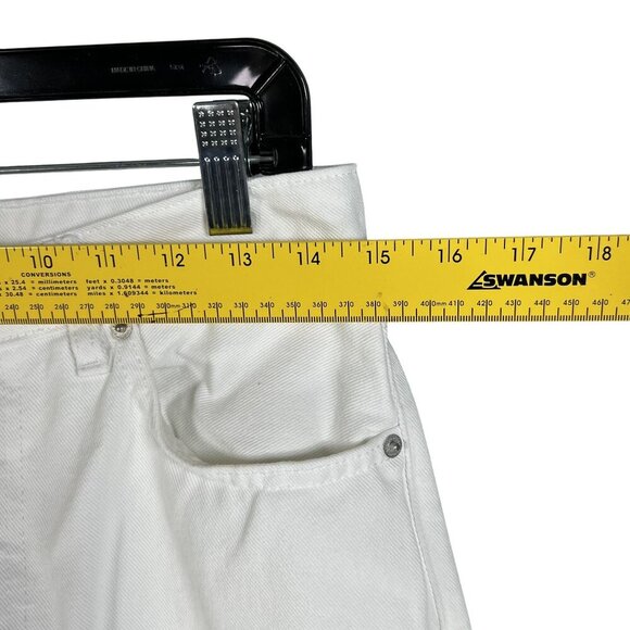 Reformation White Fawcett Jeans Womens Size 28/6 USA High Rise Wide Leg Raw Hem - Picture 9 of 16